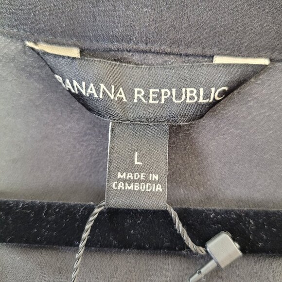 Banana Republic Women's Black Short Sleeve V-Neck Blouse Size Large New - Picture 8 of 11